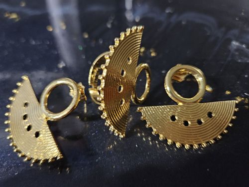 Afeafa Set — durable fashion gold-tone beaded fan earring & ring