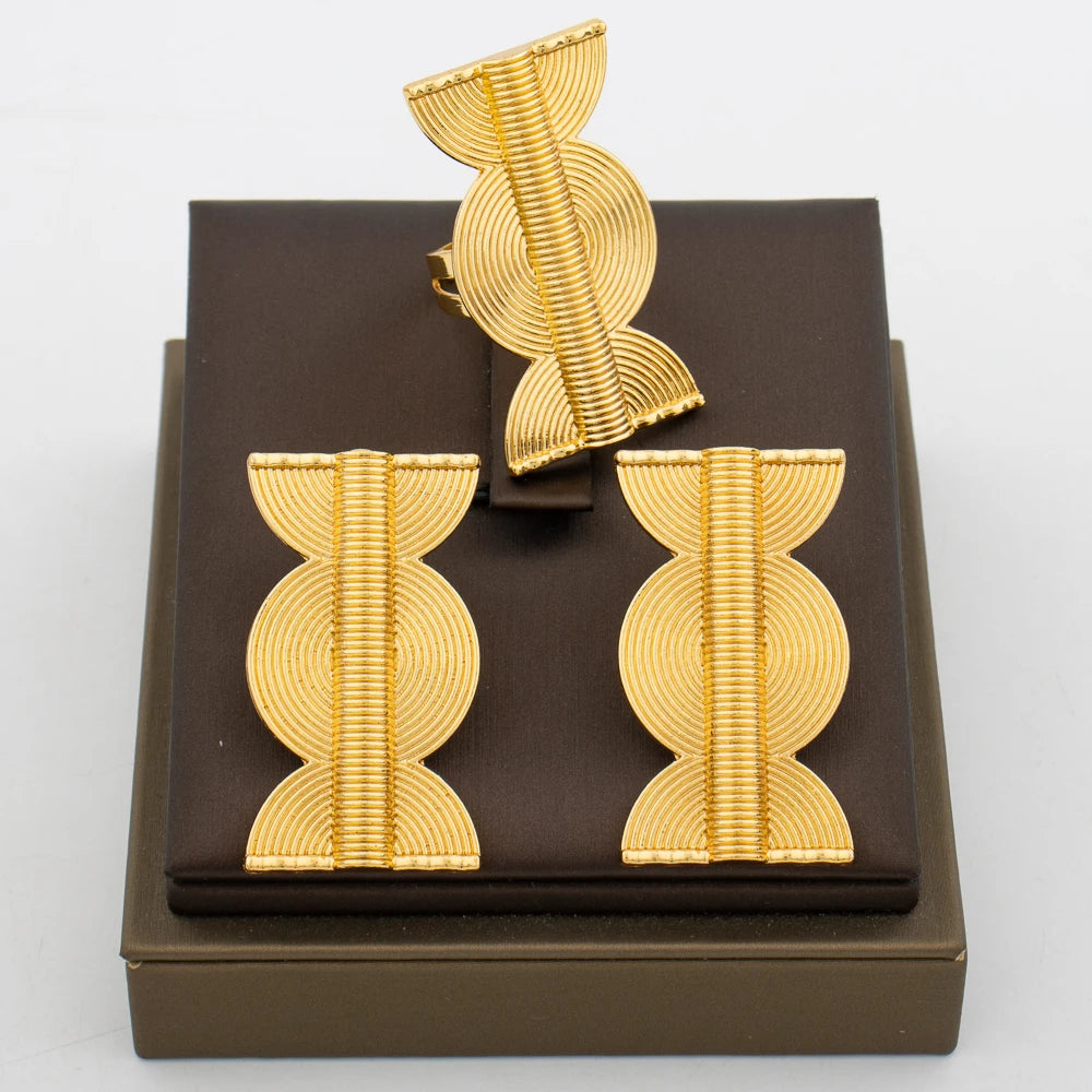 Yaa Gold Twisted Bowtie Earring & Ring Set