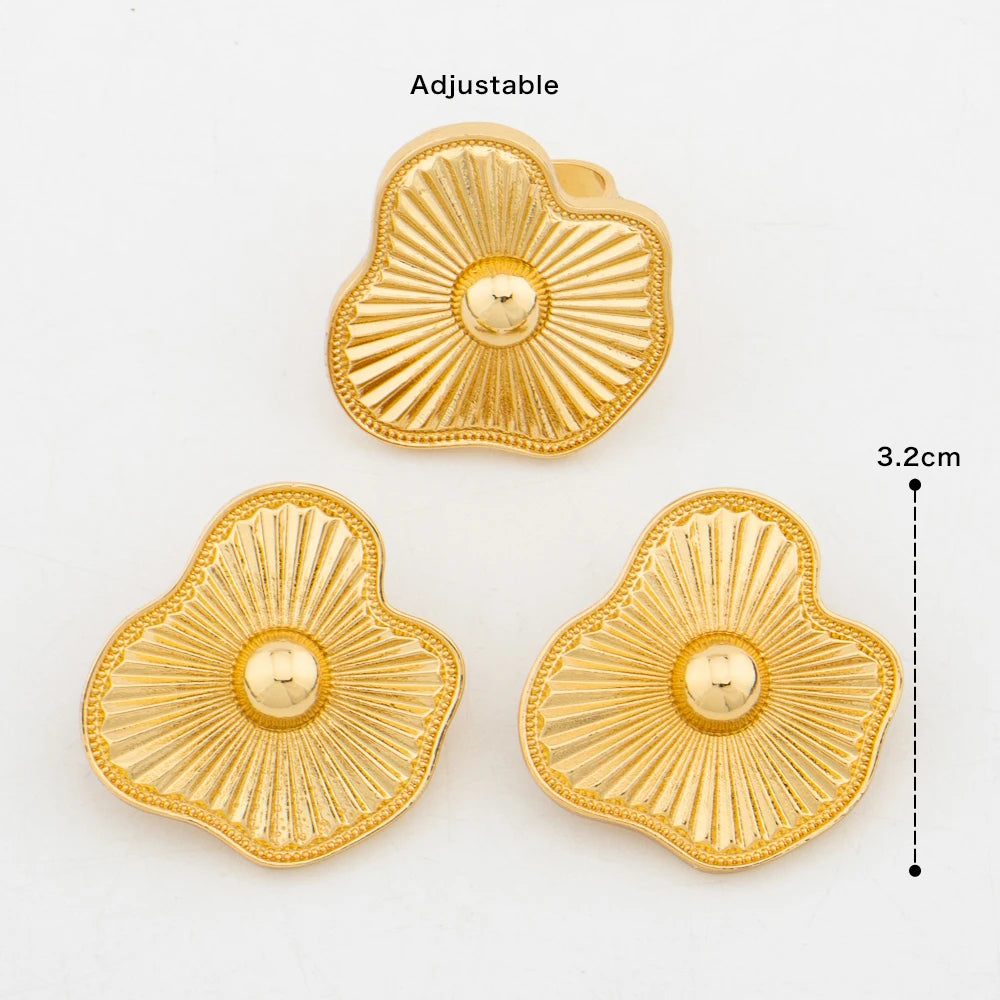 Golden Akan Cowrie Set — Sculpted Shell Earrings & Ring