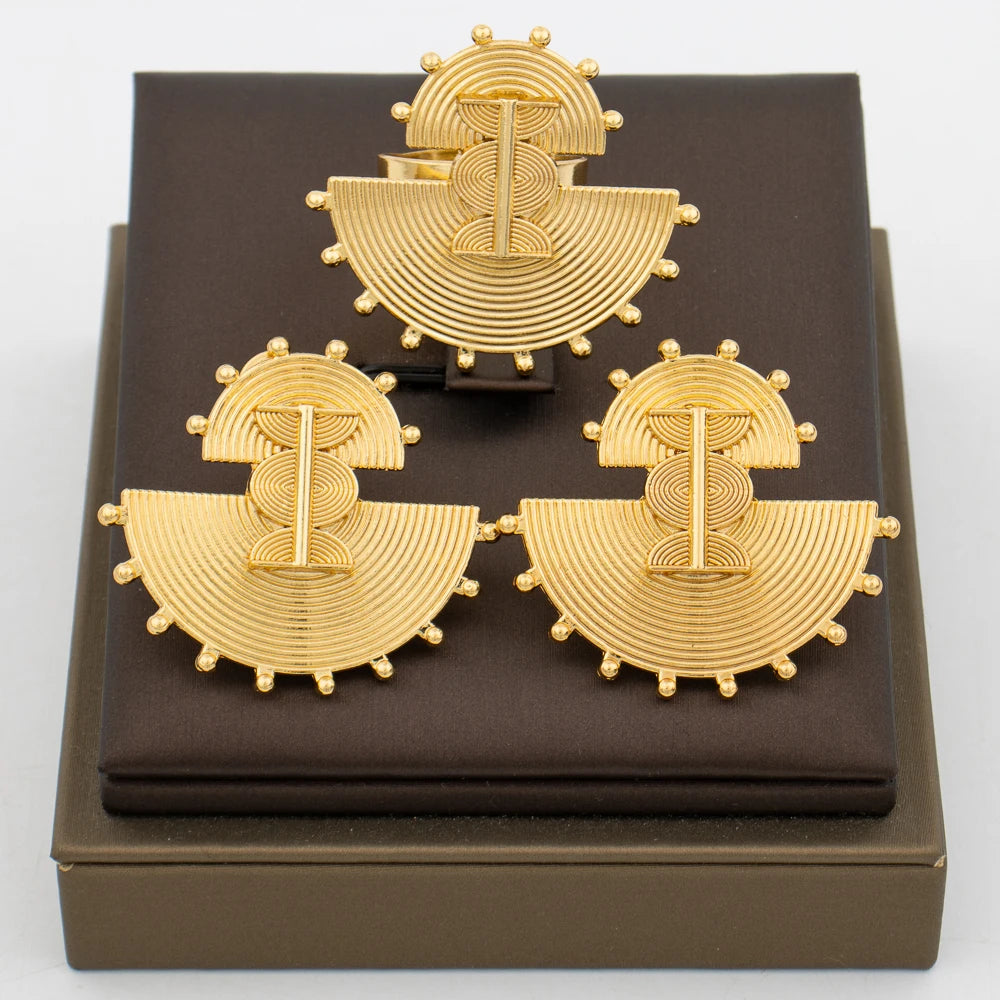 Yaa Gold Twisted Bowtie Earring & Ring Set