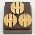 Ama Gold Hammered Disc Earring & Ring Set