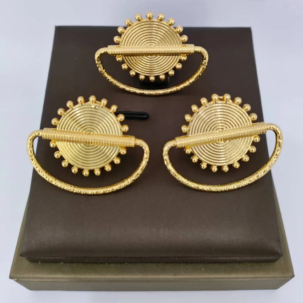 Afua Gold Spiral Fan Earring & Ring Set