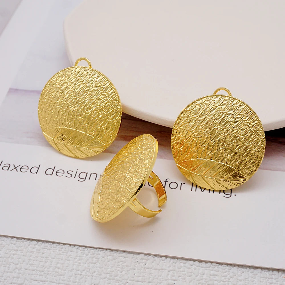 Akosua Gold Dome Earring & Ring Set