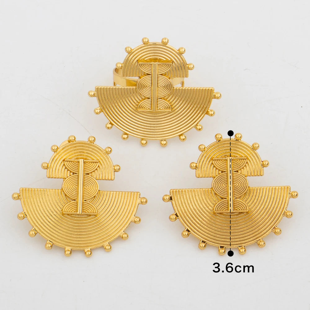 Yaa Gold Twisted Bowtie Earring & Ring Set