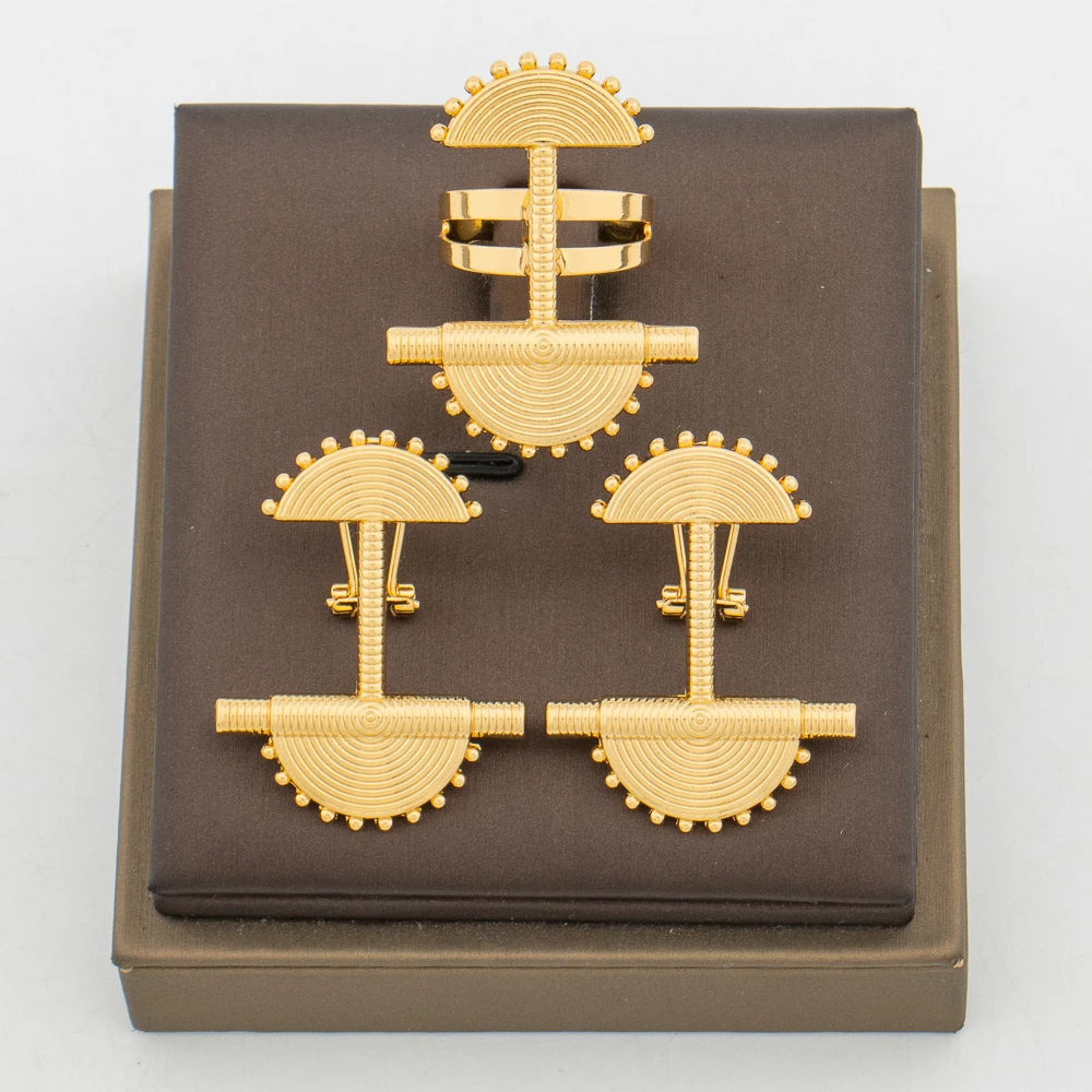 Yaa Gold Twisted Bowtie Earring & Ring Set