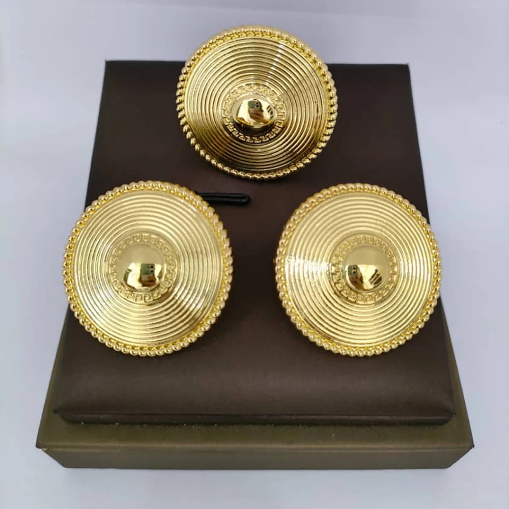 Afua Gold Spiral Fan Earring & Ring Set