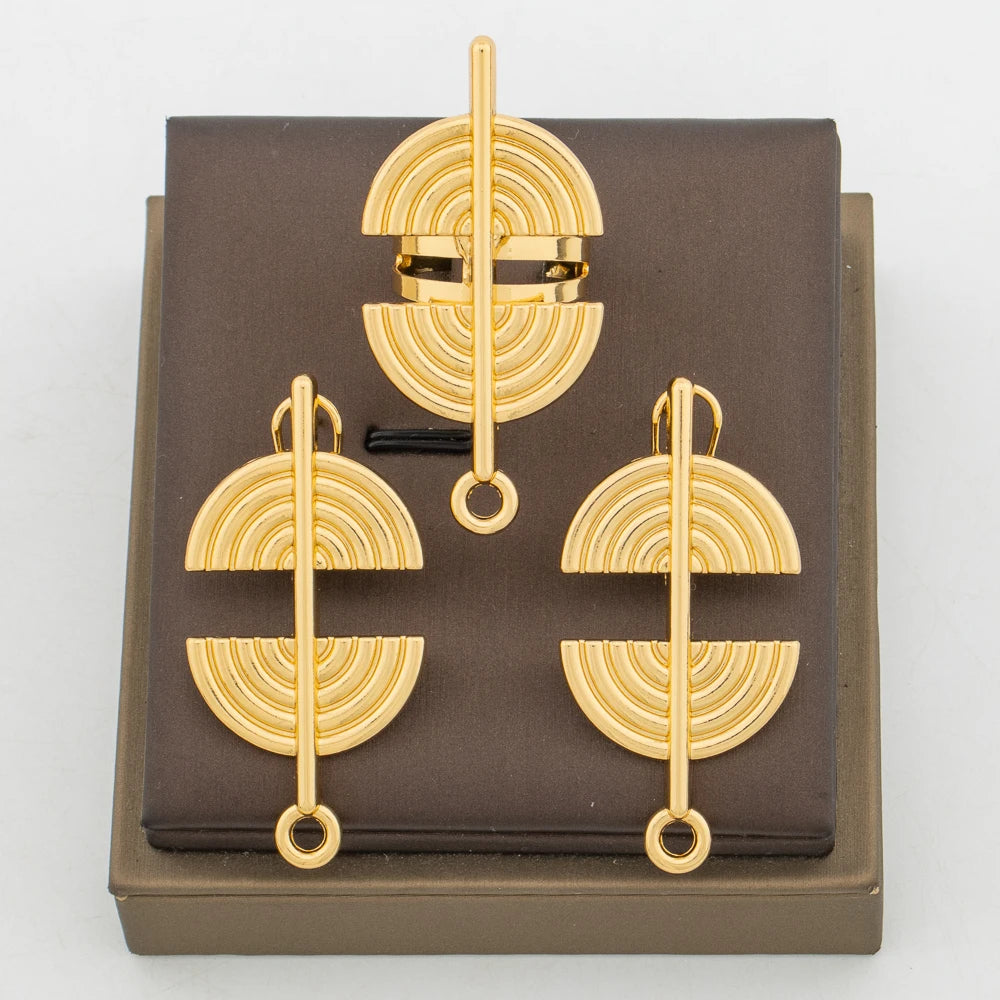 Yaa Gold Twisted Bowtie Earring & Ring Set