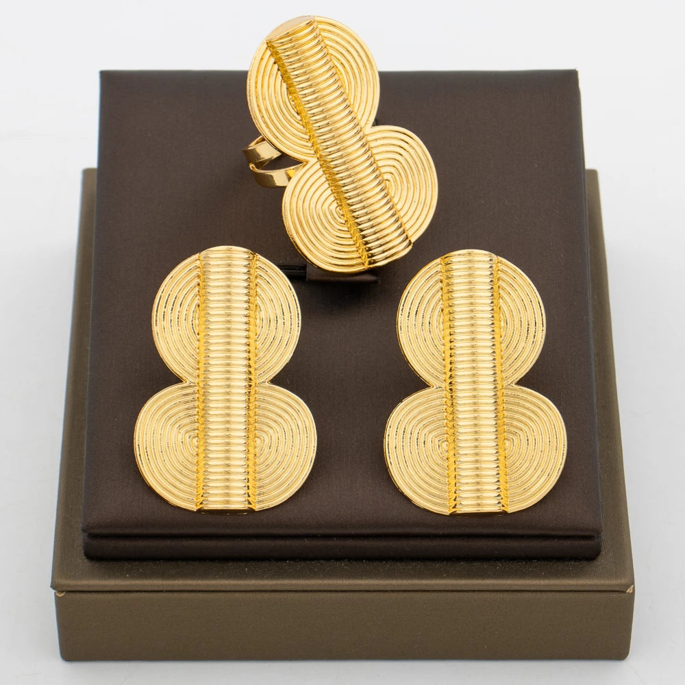 Yaa Gold Twisted Bowtie Earring & Ring Set