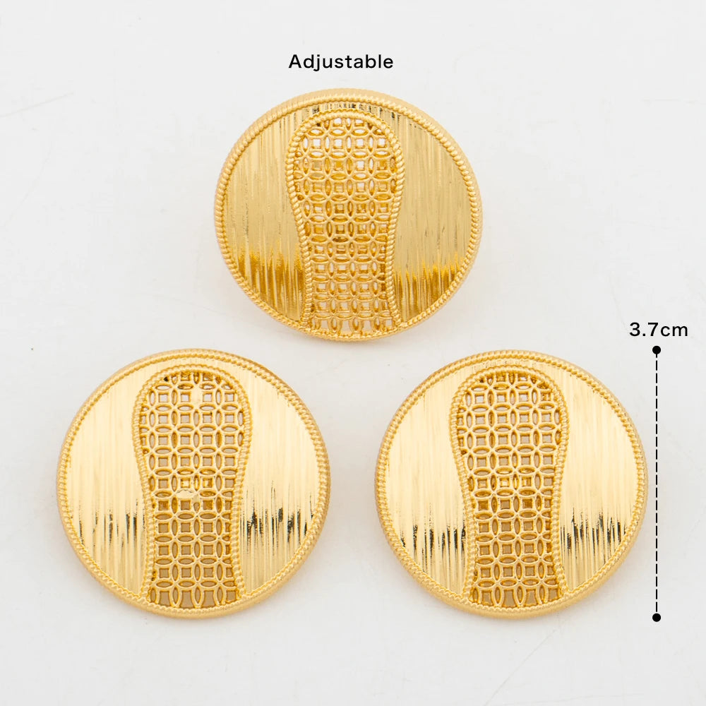 Golden Akan Cowrie Set — Sculpted Shell Earrings & Ring